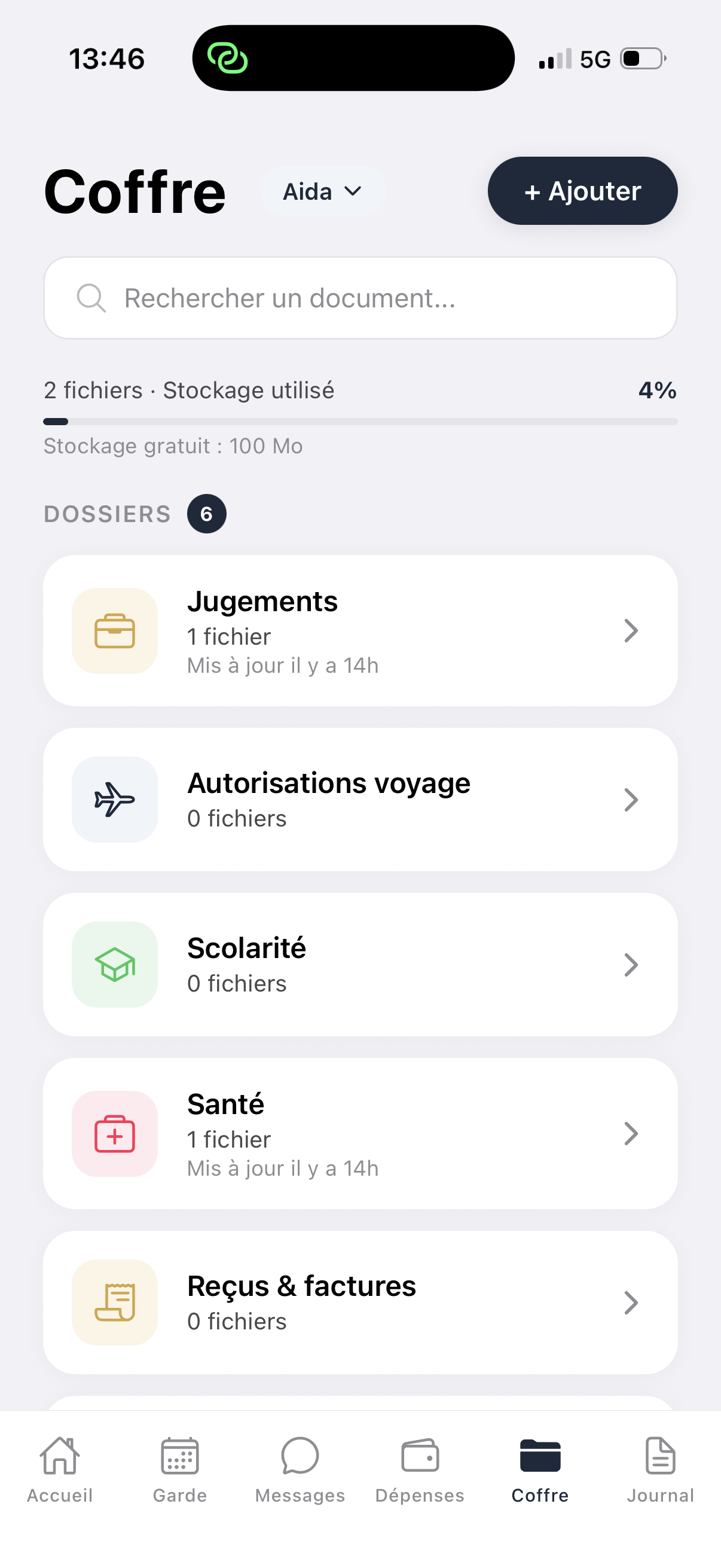 Coffre-fort documents