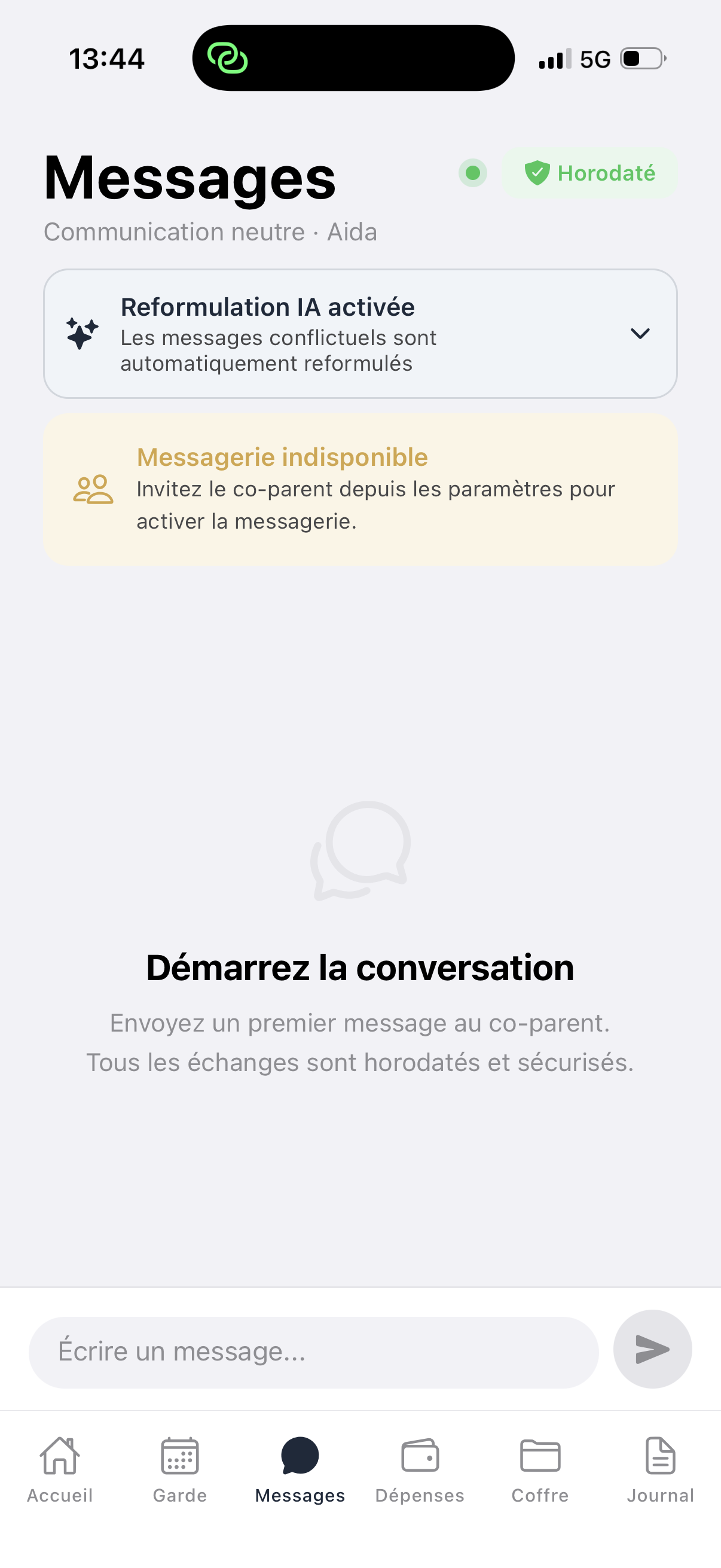 Messagerie avec IA